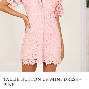 Petal and pup button up mini dress pink